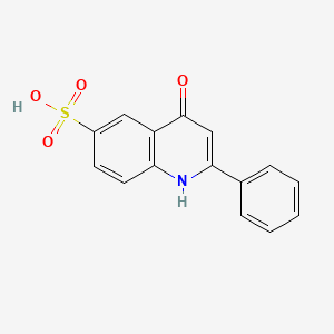 molecular formula C15H11NO4S B12897936 6-Quinolinesulfonic acid, 4-hydroxy-2-phenyl- CAS No. 138506-02-2