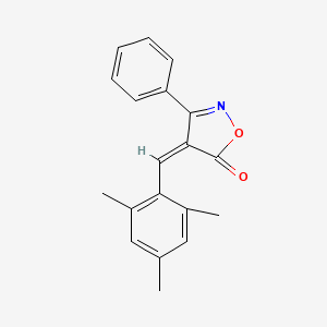 molecular formula C19H17NO2 B12897978 3-Phenyl-4-(2,4,6-trimethylbenzylidene)isoxazol-5(4H)-one 