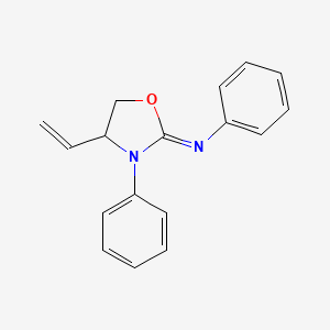 molecular formula C17H16N2O B12897986 (2Z)-4-Ethenyl-N,3-diphenyl-1,3-oxazolidin-2-imine CAS No. 121485-54-9