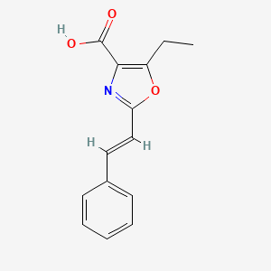 molecular formula C14H13NO3 B12897996 5-Ethyl-2-styryloxazole-4-carboxylic acid 