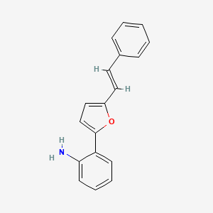 molecular formula C18H15NO B12897998 2-(5-Styrylfuran-2-yl)aniline 