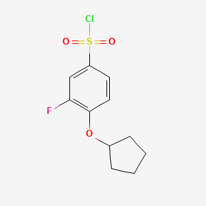 molecular formula C11H12ClFO3S B1289831 4-(Cyclopentyloxy)-3-fluorobenzene-1-sulfonyl chloride CAS No. 1016504-07-6