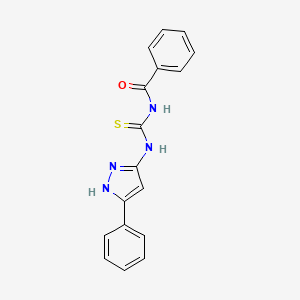 N-((5-Phenyl-1H-pyrazol-3-yl)carbamothioyl)benzamide