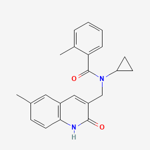 N-Cyclopropyl-2-methyl-N-((6-methyl-2-oxo-1,2-dihydroquinolin-3-yl)methyl)benzamide