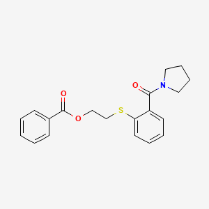 2-((2-(Pyrrolidine-1-carbonyl)phenyl)thio)ethyl benzoate