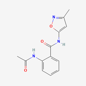 molecular formula C13H13N3O3 B12898572 2-Acetamido-N-(3-methyl-1,2-oxazol-5-yl)benzamide CAS No. 90059-29-3