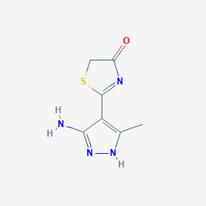 2-(3-Amino-5-methyl-1H-pyrazol-4-yl)-1,3-thiazol-4(5H)-one