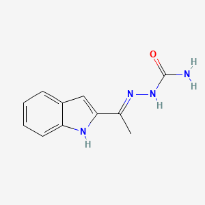 molecular formula C11H12N4O B12898715 2-(1-(1H-Indol-2-yl)ethylidene)hydrazinecarboxamide 