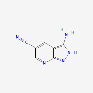 molecular formula C7H5N5 B1289889 3-amino-1H-Pyrazolo[3,4-b]pyridine-5-carbonitrile CAS No. 267413-11-6