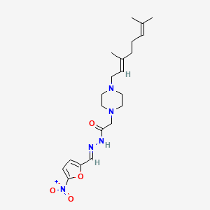 2-Furaldehyde, 2-(4-geranylpiperazinylacetyl)hydrazono-5-nitro-