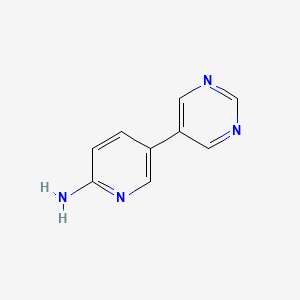molecular formula C9H8N4 B1289908 5-(Pyrimidin-5-yl)pyridin-2-amine CAS No. 827588-84-1