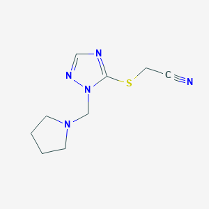 ({1-[(Pyrrolidin-1-yl)methyl]-1H-1,2,4-triazol-5-yl}sulfanyl)acetonitrile