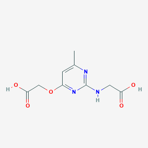 molecular formula C9H11N3O5 B12899161 N-[4-(Carboxymethoxy)-6-methylpyrimidin-2-yl]glycine CAS No. 651723-71-6