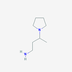 molecular formula C8H18N2 B1289920 3-(Pyrrolidin-1-yl)butan-1-amine CAS No. 893644-50-3