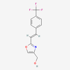 molecular formula C13H10F3NO2 B12899255 4-(hydroxymethyl)-2-[(E)-2-[4-(trifluoromethyl)phenyl]ethenyl]-1,3-oxazole 