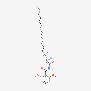 molecular formula C28H44N2O4 B12899343 2,6-Dimethoxy-N-[3-(2-methylpentadecan-2-YL)-1,2-oxazol-5-YL]benzamide CAS No. 82558-67-6