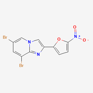 molecular formula C11H5Br2N3O3 B12899345 6,8-Dibromo-2-(5-nitrofuran-2-yl)imidazo[1,2-a]pyridine CAS No. 61982-61-4