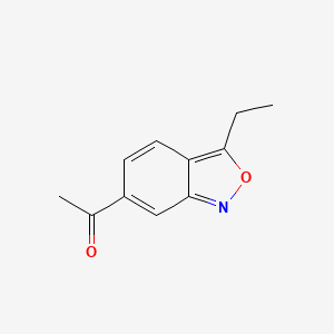 molecular formula C11H11NO2 B12899352 1-(3-Ethylbenzo[c]isoxazol-6-yl)ethanone CAS No. 57778-45-7