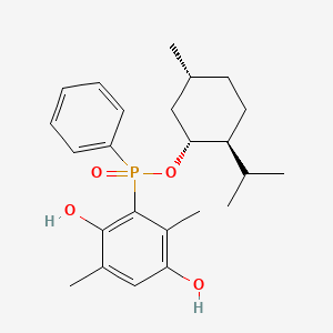 molecular formula C24H33O4P B12899361 (Sp)-(1R,2S,5R)-2-Isopropyl-5-methylcyclohexyl (2,5-dihydroxy-3,6-dimethylphenyl)(phenyl)phosphinate 