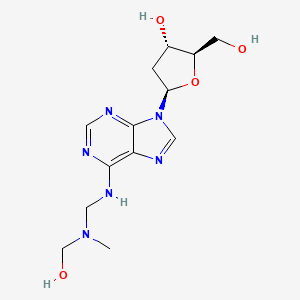 molecular formula C13H20N6O4 B12899412 (2R,3S,5R)-2-(hydroxymethyl)-5-[6-[[hydroxymethyl(methyl)amino]methylamino]purin-9-yl]oxolan-3-ol 