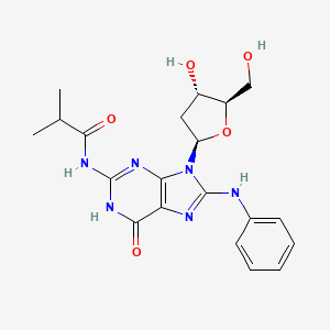 molecular formula C20H24N6O5 B12899416 8-Anilino-2'-deoxy-N-(2-methylpropanoyl)guanosine CAS No. 919530-63-5