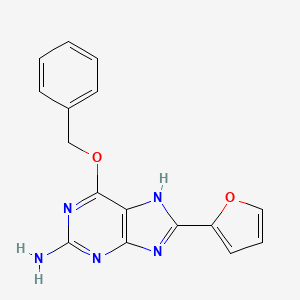 molecular formula C16H13N5O2 B12899423 6-(Benzyloxy)-8-(furan-2-yl)-7H-purin-2-amine CAS No. 592518-05-3