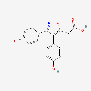 [4-(4-Hydroxyphenyl)-3-(4-methoxyphenyl)-1,2-oxazol-5-yl]acetic acid