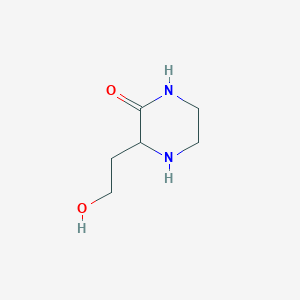 molecular formula C6H12N2O2 B1289965 3-(2-Hydroxyethyl)piperazin-2-one CAS No. 936940-62-4