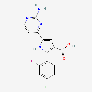 5-(2-Aminopyrimidin-4-yl)-2-(4-chloro-2-fluorophenyl)-1H-pyrrole-3-carboxylic acid