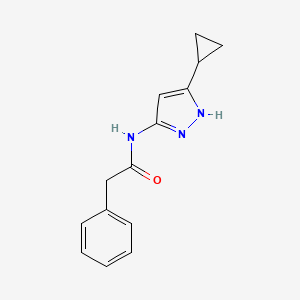 molecular formula C14H15N3O B12899735 N-(5-cyclopropyl-1H-pyrazol-3-yl)-2-phenylacetamide CAS No. 326822-67-7