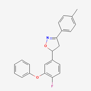 5-(4-Fluoro-3-phenoxyphenyl)-3-(4-methylphenyl)-4,5-dihydro-1,2-oxazole