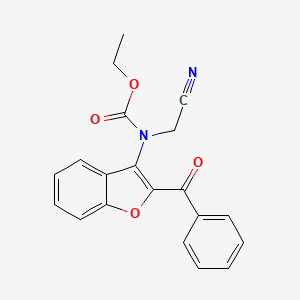 molecular formula C20H16N2O4 B12899776 Ethyl (2-benzoyl-1-benzofuran-3-yl)(cyanomethyl)carbamate CAS No. 88737-34-2