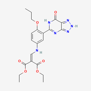 Diethyl (((3-(4,7-dihydro-7-oxo-1H-1,2,3-triazolo(4,5-d)pyrimidin-5-yl)-4-propoxyphenyl)amino)methylene)malonate