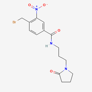 molecular formula C15H18BrN3O4 B12899801 4-(Bromomethyl)-3-nitro-N-(3-(2-oxopyrrolidin-1-yl)propyl)benzamide CAS No. 651026-66-3