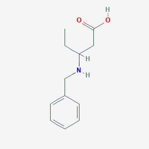 molecular formula C12H17NO2 B1289987 3-(苯甲胺)戊酸 CAS No. 126946-59-6