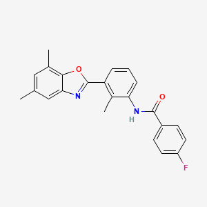 N-[3-(5,7-dimethyl-1,3-benzoxazol-2-yl)-2-methylphenyl]-4-fluorobenzamide