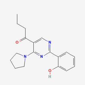 6-[5-Butanoyl-6-(pyrrolidin-1-yl)pyrimidin-2(1H)-ylidene]cyclohexa-2,4-dien-1-one