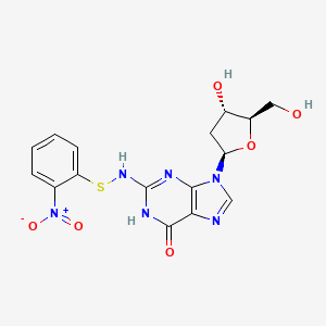 9-[(2R,4S,5R)-4-hydroxy-5-(hydroxymethyl)oxolan-2-yl]-2-[(2-nitrophenyl)sulfanylamino]-1H-purin-6-one