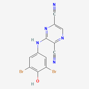 3-[(3,5-Dibromo-4-oxocyclohexa-2,5-dien-1-ylidene)amino]-1,4-dihydropyrazine-2,5-dicarbonitrile