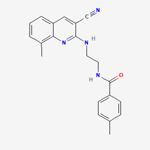 N-(2-((3-Cyano-8-methylquinolin-2-yl)amino)ethyl)-4-methylbenzamide