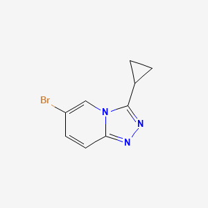 molecular formula C9H8BrN3 B1290054 6-Bromo-3-cyclopropyl-[1,2,4]triazolo[4,3-A]pyridine CAS No. 668990-80-5