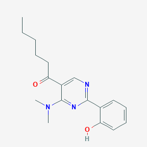 6-[6-(Dimethylamino)-5-hexanoylpyrimidin-2(1H)-ylidene]cyclohexa-2,4-dien-1-one