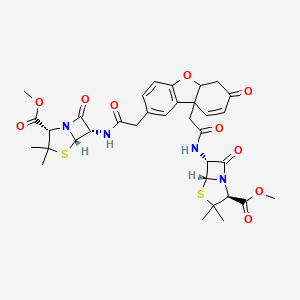 4-THia-1-azabicyclo[3.2.0]heptane-2-carboxylic acid, 6,6'-[(6,7-dihydro-7-oxo-2,9a(5aH)-dibenzofurandiyl)bis[(1-oxo-2,1-ethanediyl)imino]]bis[3,3-dimethyl-7-oxo-, dimethyl ester, [2S-[2alpha,5alpha,6beta[5aS*,9aS*(2'R*,5'S*,6'S*)]]]-