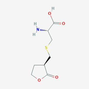 molecular formula C8H13NO4S B12900826 L-Cysteine, S-[(tetrahydro-2-oxo-3-furanyl)methyl]-, (R)- CAS No. 138605-01-3