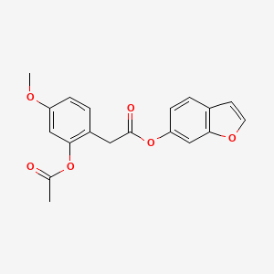 molecular formula C19H16O6 B12900842 Benzofuran-6-yl 2-(2-acetoxy-4-methoxyphenyl)acetate 