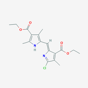 molecular formula C18H21ClN2O4 B12900865 Ethyl 5-((5-chloro-3-(ethoxycarbonyl)-4-methyl-2H-pyrrol-2-ylidene)methyl)-2,4-dimethyl-1H-pyrrole-3-carboxylate 