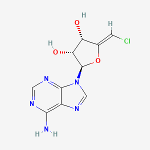 molecular formula C10H10ClN5O3 B12900940 (2R,3R,4S,Z)-2-(6-Amino-9H-purin-9-yl)-5-(chloromethylene)tetrahydrofuran-3,4-diol 