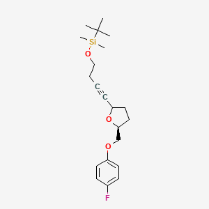 tert-Butyl((4-((5S)-5-((4-fluorophenoxy)methyl)tetrahydrofuran-2-yl)but-3-yn-1-yl)oxy)dimethylsilane