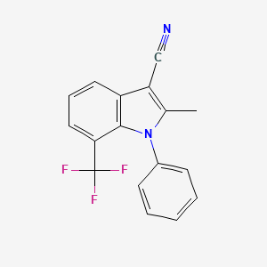 2-Methyl-1-phenyl-7-(trifluoromethyl)-1H-indole-3-carbonitrile