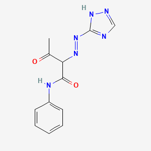 molecular formula C12H12N6O2 B12901029 3-Oxo-N-phenyl-2-(1H-1,2,4-triazol-3-ylazo)butyramide CAS No. 85030-62-2